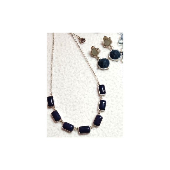 Lot Necklaces CLIP Earrings Bracelet Blue Loft Baublebar LC Napier Boho Retro - Picture 3 of 7